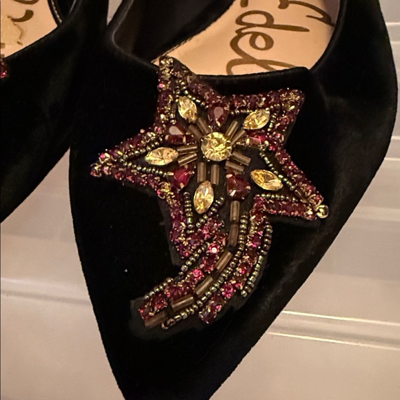 NWOT Sam Edelman lRexley Velvet Ballet Flat w/ Crystal Celestial Embellishments - Picture 6 of 14